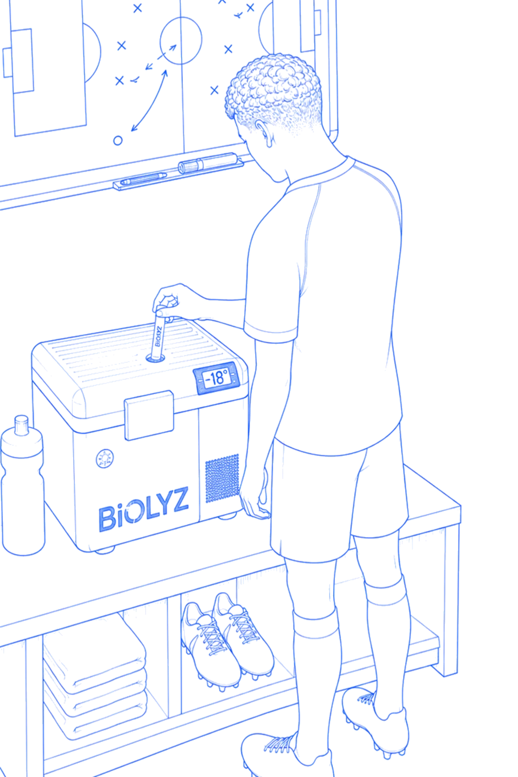 Sample placed in the cooling box, then collected.