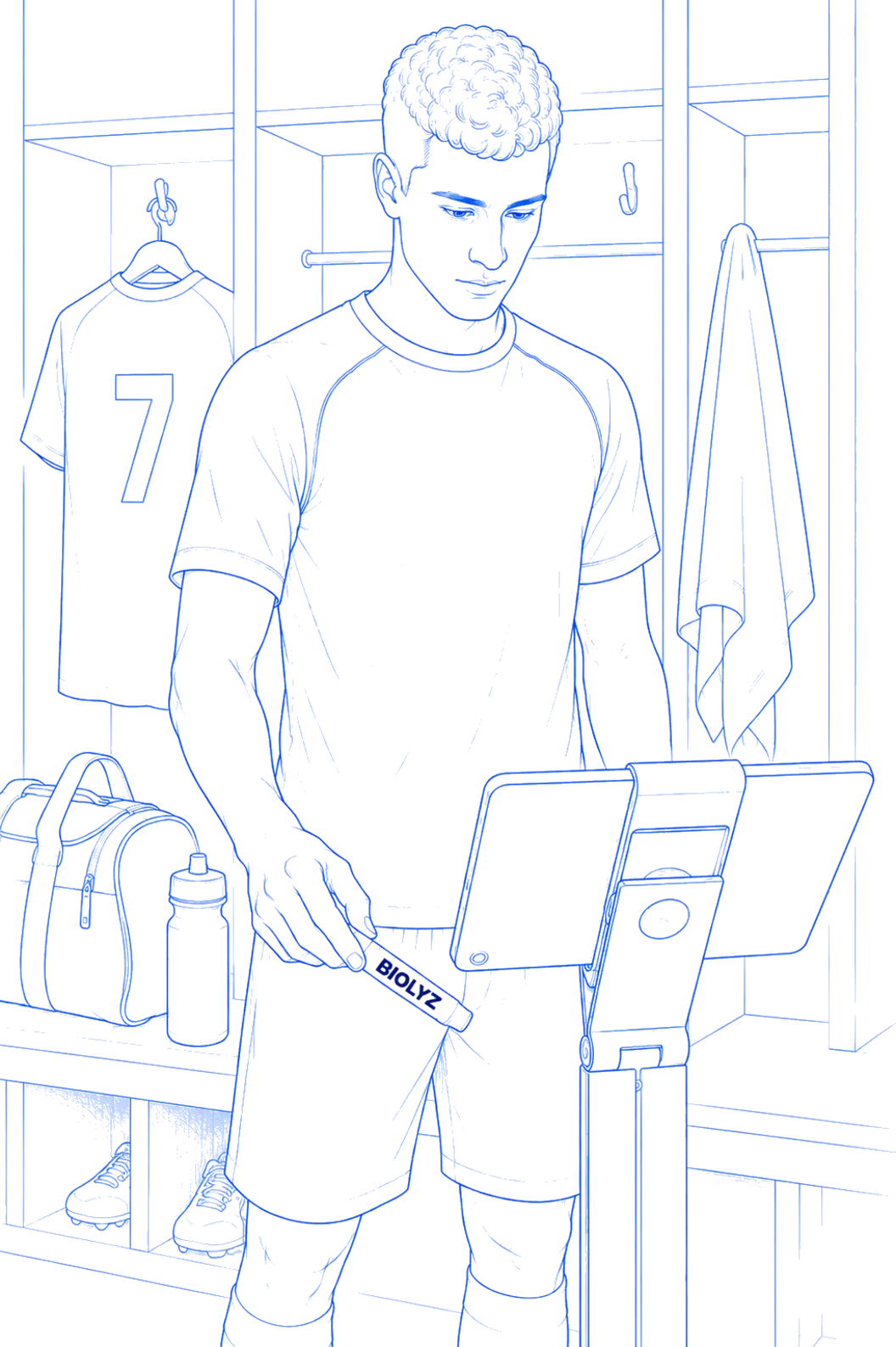 Athlete scanning the barcode of their sample.